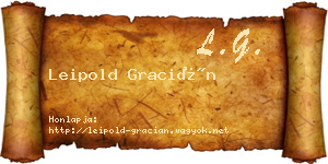 Leipold Gracián névjegykártya